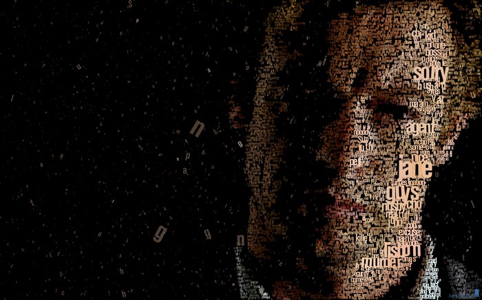 Simon Baker word art portrait