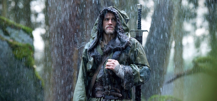 Charlie Hunnam in the rain