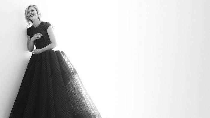 Claire Danes in a black gown