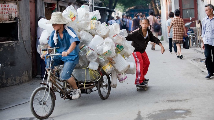 Jaden Smith on a skateboard in China