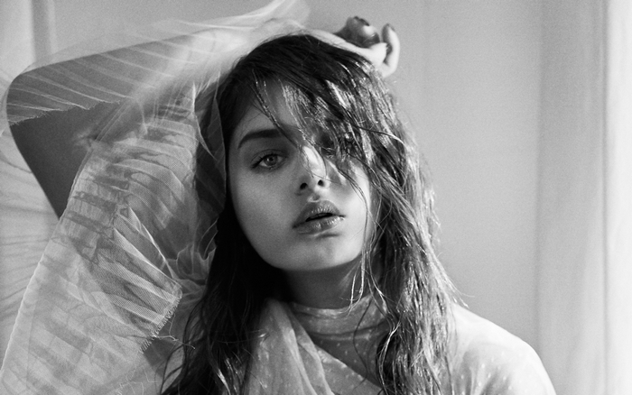Odeya Rush with sheer fabric