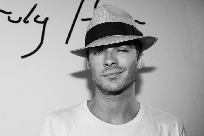 Ian Somerhalder wearing a fedora
