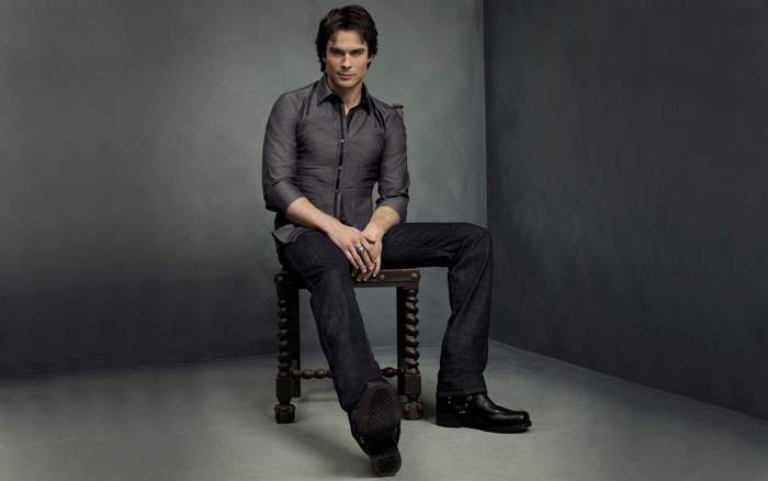 Ian Somerhalder sitting on a chair