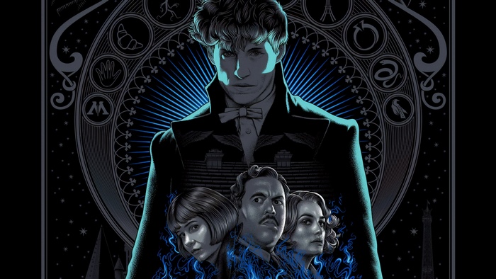 Newt Scamander and companions from Fantastic Beasts