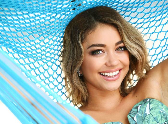 Sarah Hyland in a hammock