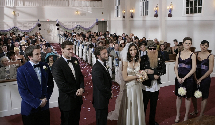 Wedding ceremony with guests and wedding party