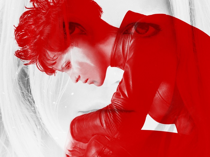 Claire Foy in red leather