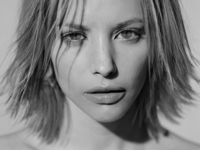 Sienna Guillory black and white portrait