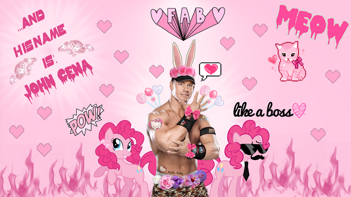 John Cena with Pink and Kawaii Elements