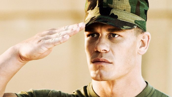 John Cena in military uniform saluting