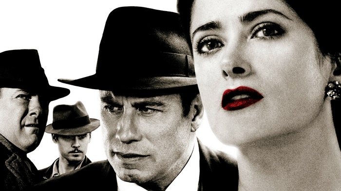 John Travolta and Salma Hayek in a film poster