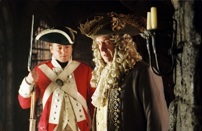 Governor Swann and a soldier from Pirates of the Caribbean