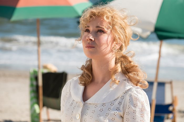 Juno Temple on a beach