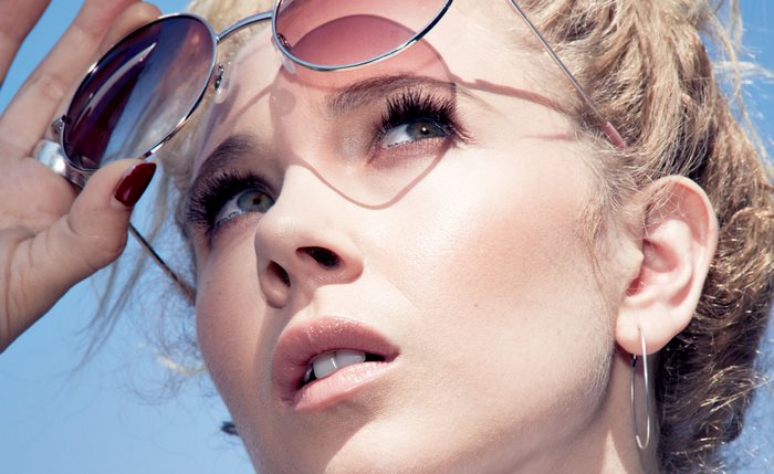 Juno Temple wearing sunglasses