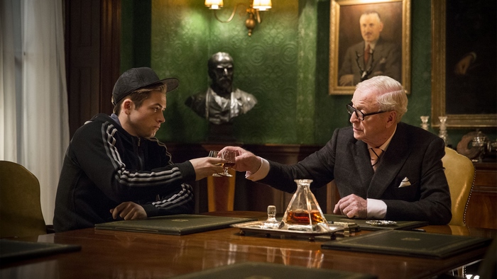 Taron Egerton and Michael Caine in Kingsman