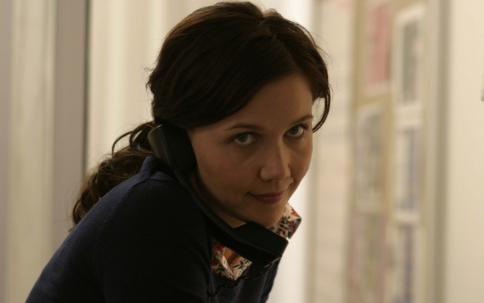 Maggie Gyllenhaal on the phone