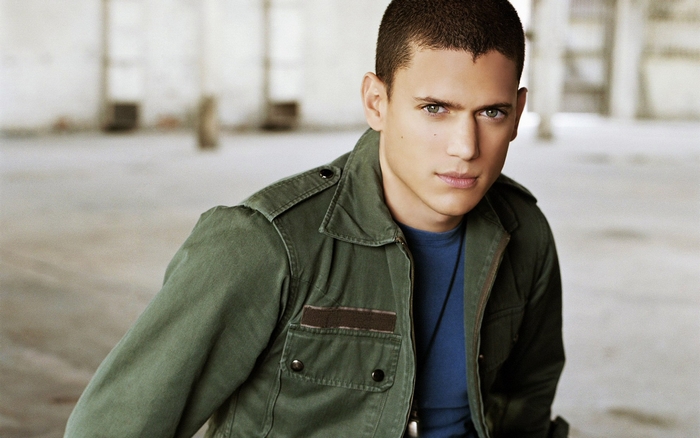 Wentworth Miller in a green jacket