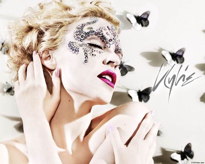 Kylie Minogue with butterflies