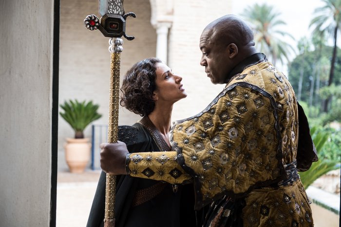 Ellaria Sand and Areo Hotah from Game of Thrones