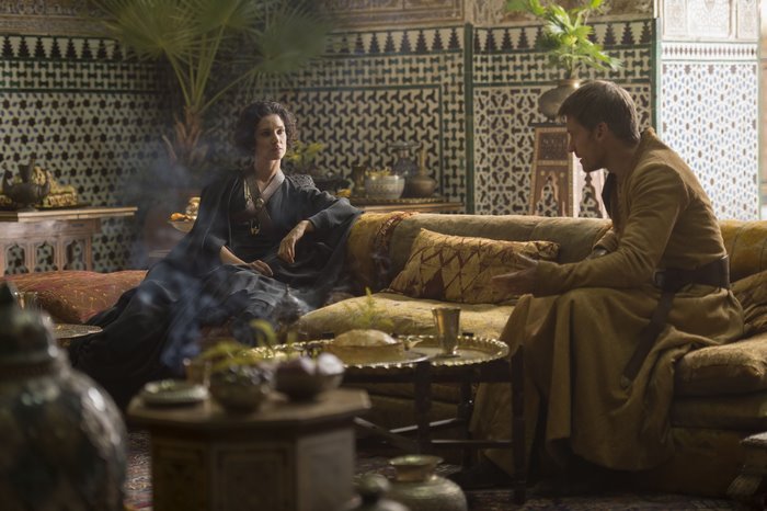 Indira Varma in a Moroccan-style room