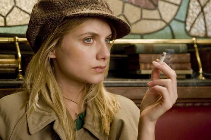 Mélanie Laurent smoking a cigarette