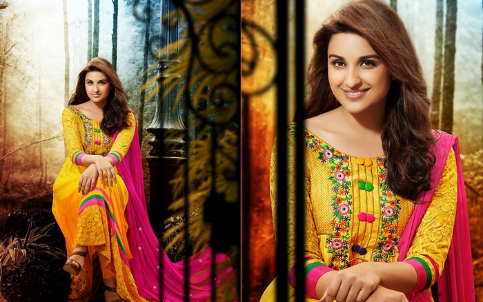Parineeti Chopra in yellow and pink Indian attire