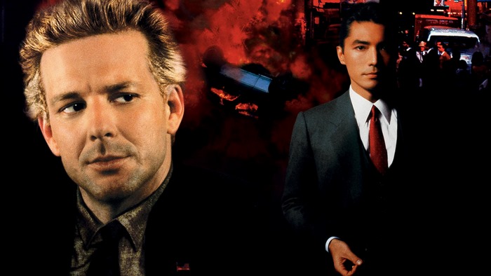 Mickey Rourke and John Lone in a movie poster