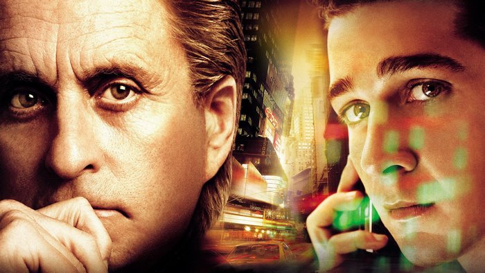 Michael Douglas and Shia LaBeouf in Wall Street