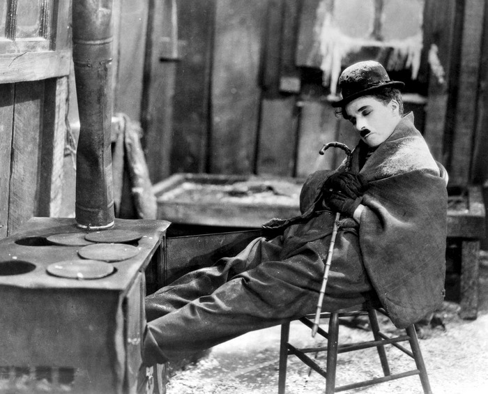 Charlie Chaplin in a cold setting