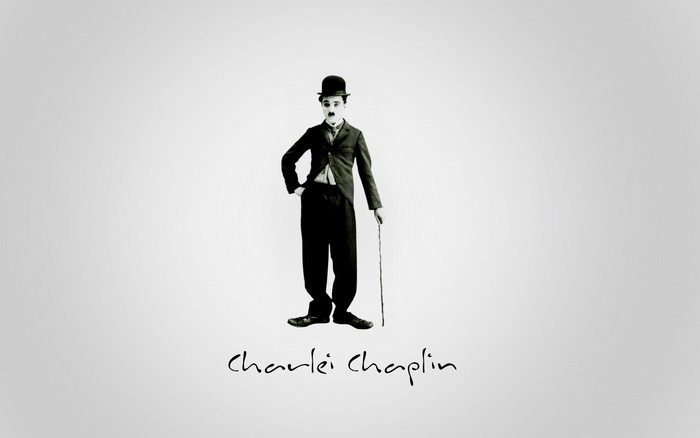 Charlie Chaplin with cane and hat