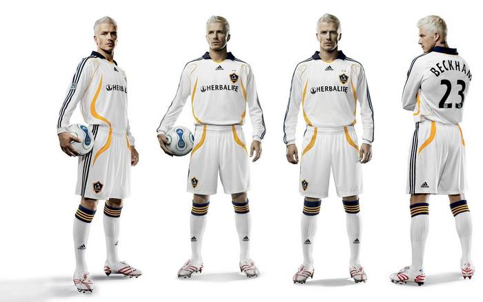 David Beckham in LA Galaxy soccer uniform