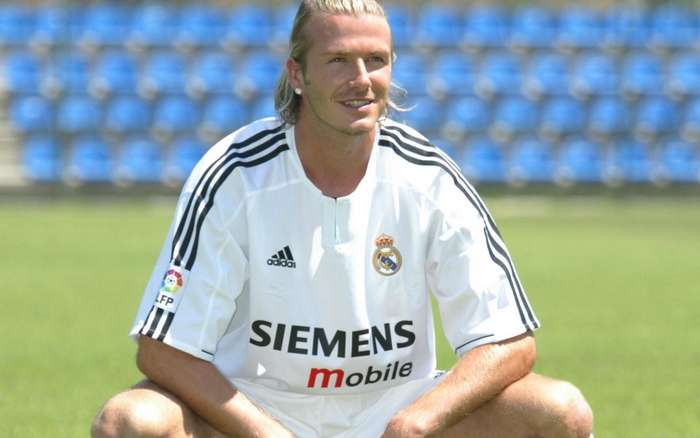 David Beckham in Real Madrid jersey