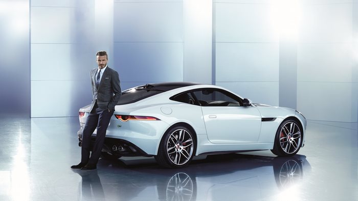 David Beckham with Jaguar F-Type
