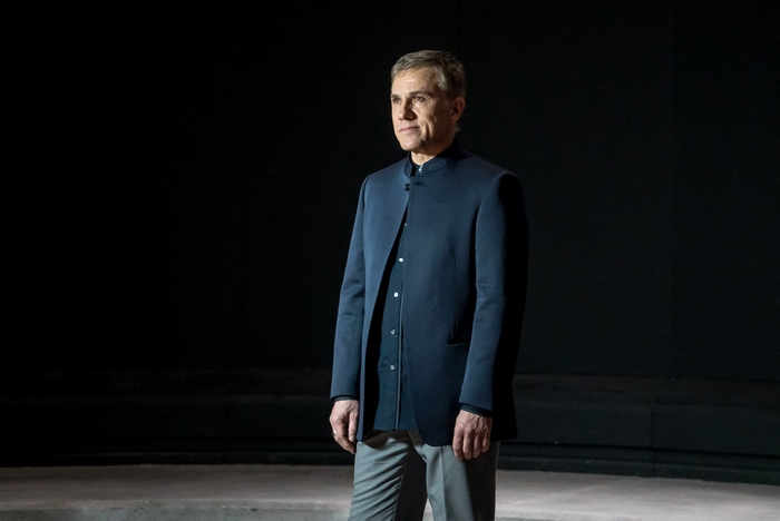 Christoph Waltz in a dark room