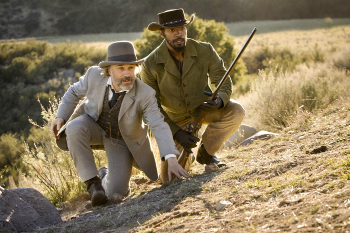Christoph Waltz and Jamie Foxx in Django Unchained