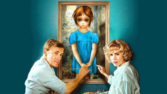 Margaret Keane painting with Christoph Waltz and Amy Adams