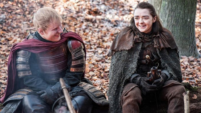 Ed Sheeran and Arya Stark in Game of Thrones
