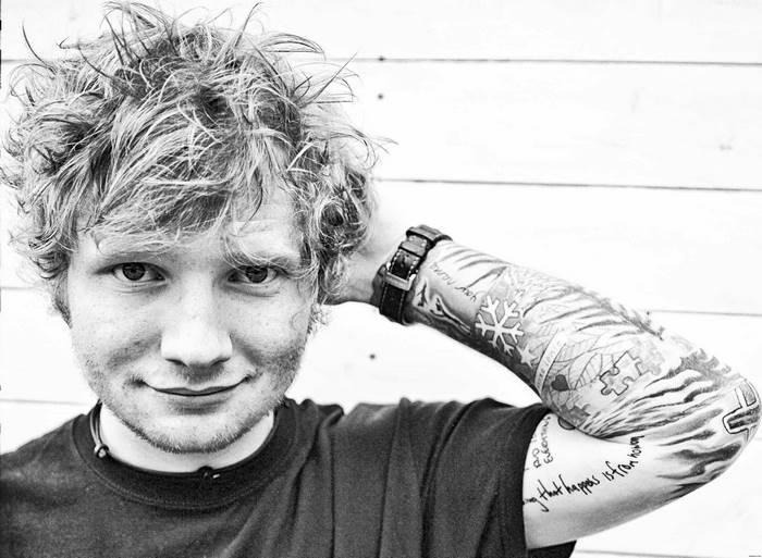 Ed Sheeran with tattoos