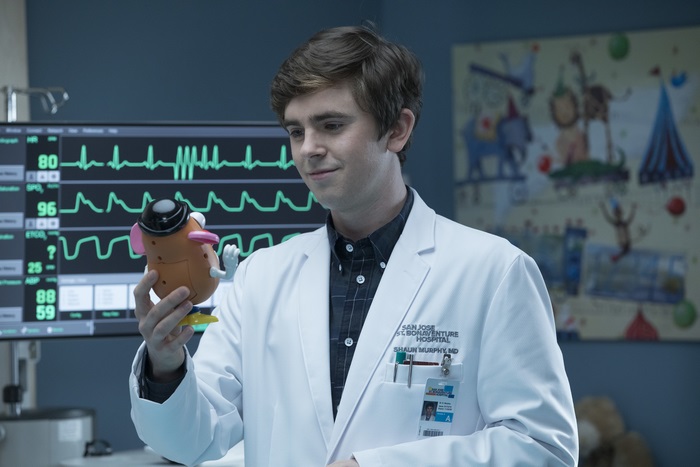 Shaun Murphy from The Good Doctor holding Mr. Potato Head