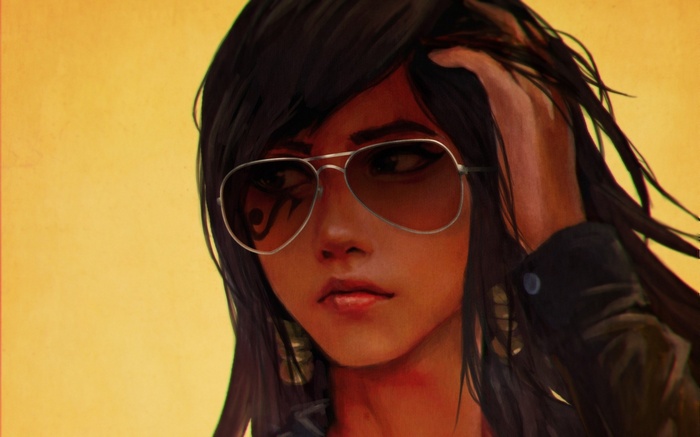 Woman with sunglasses and tattoo