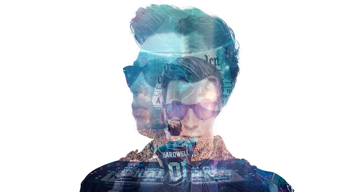 DJ Hardwell double exposure portrait