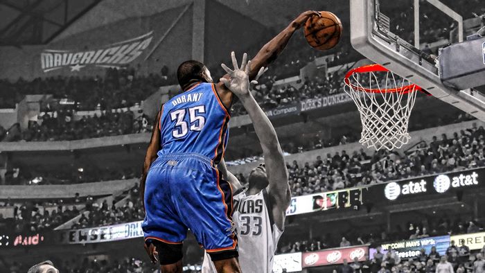 Kevin Durant from NBA dunking