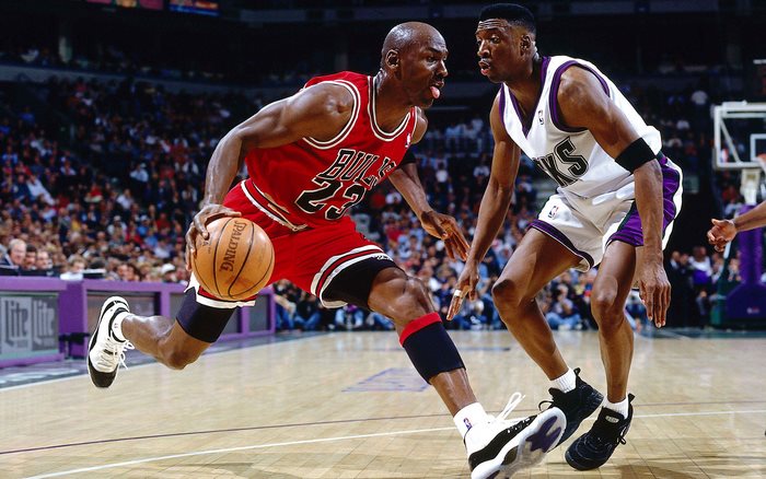 Michael Jordan playing basketball