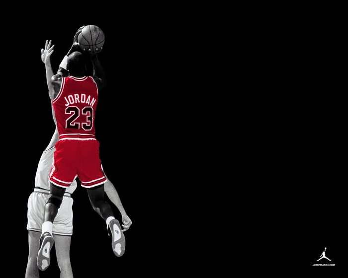 Michael Jordan in Red Jersey