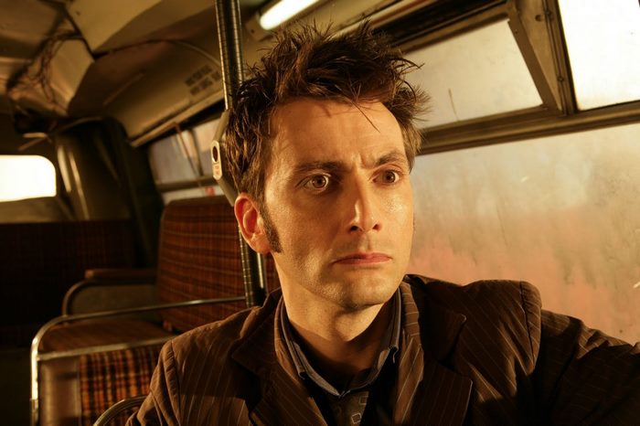 David Tennant in a bus