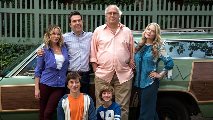 Vacation cast with station wagon