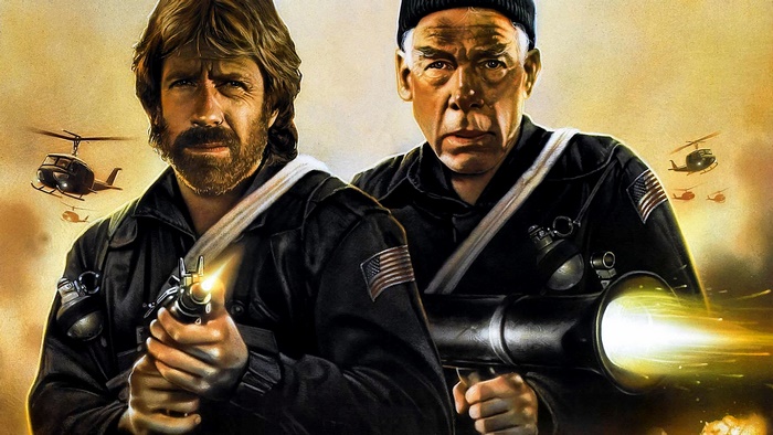 Chuck Norris and Martin Sheen in a military operation
