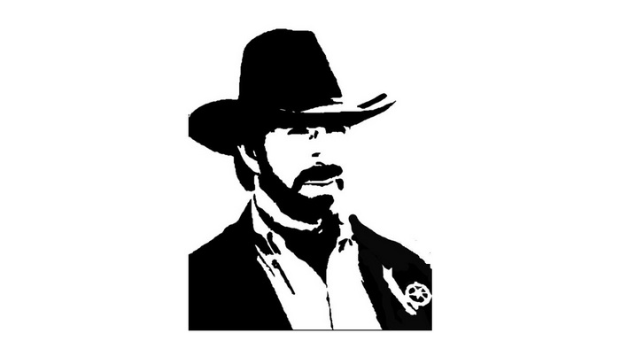 Chuck Norris in a cowboy hat