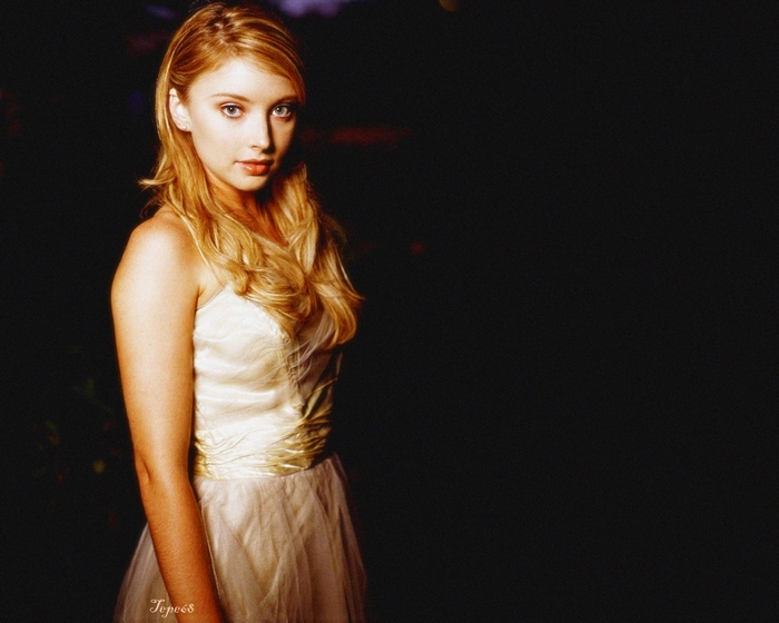 Elisabeth Harnois in a white dress
