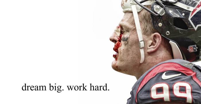 J.J. Watt with bloody face